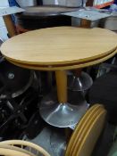 * 6 x round cafe tables with beach and chrome pedestal base 700 diameter