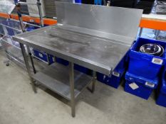 * S/S left hand feed table wit splash back 1170w x 760d