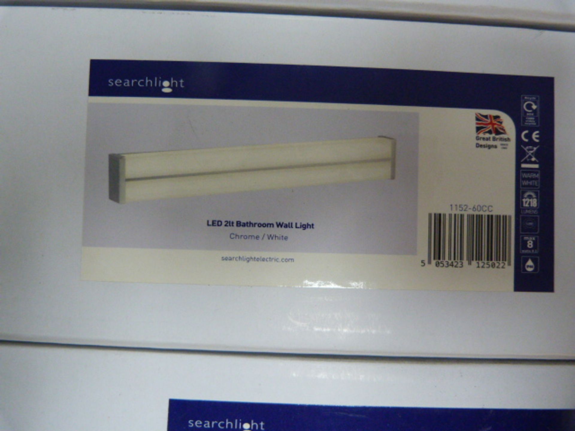 *LED 2ft Bathroom Wall Light in Chrome and White