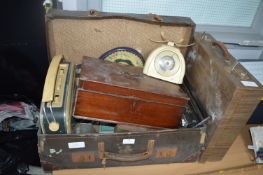 Vintage Suitcase and Content; Victorian Mahogany C