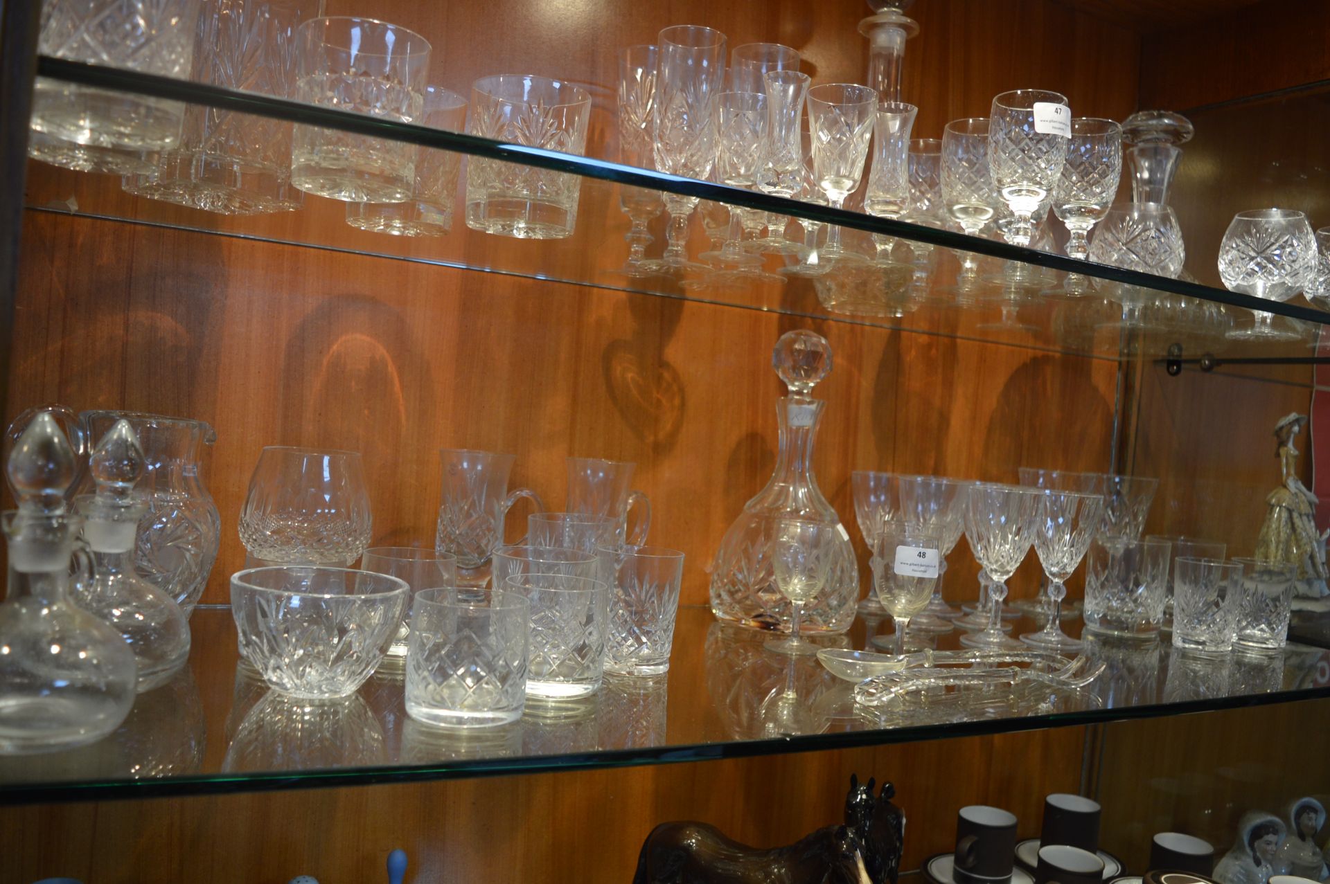 Cut Crystal Decanter plus Assorted Tumblers, Wine