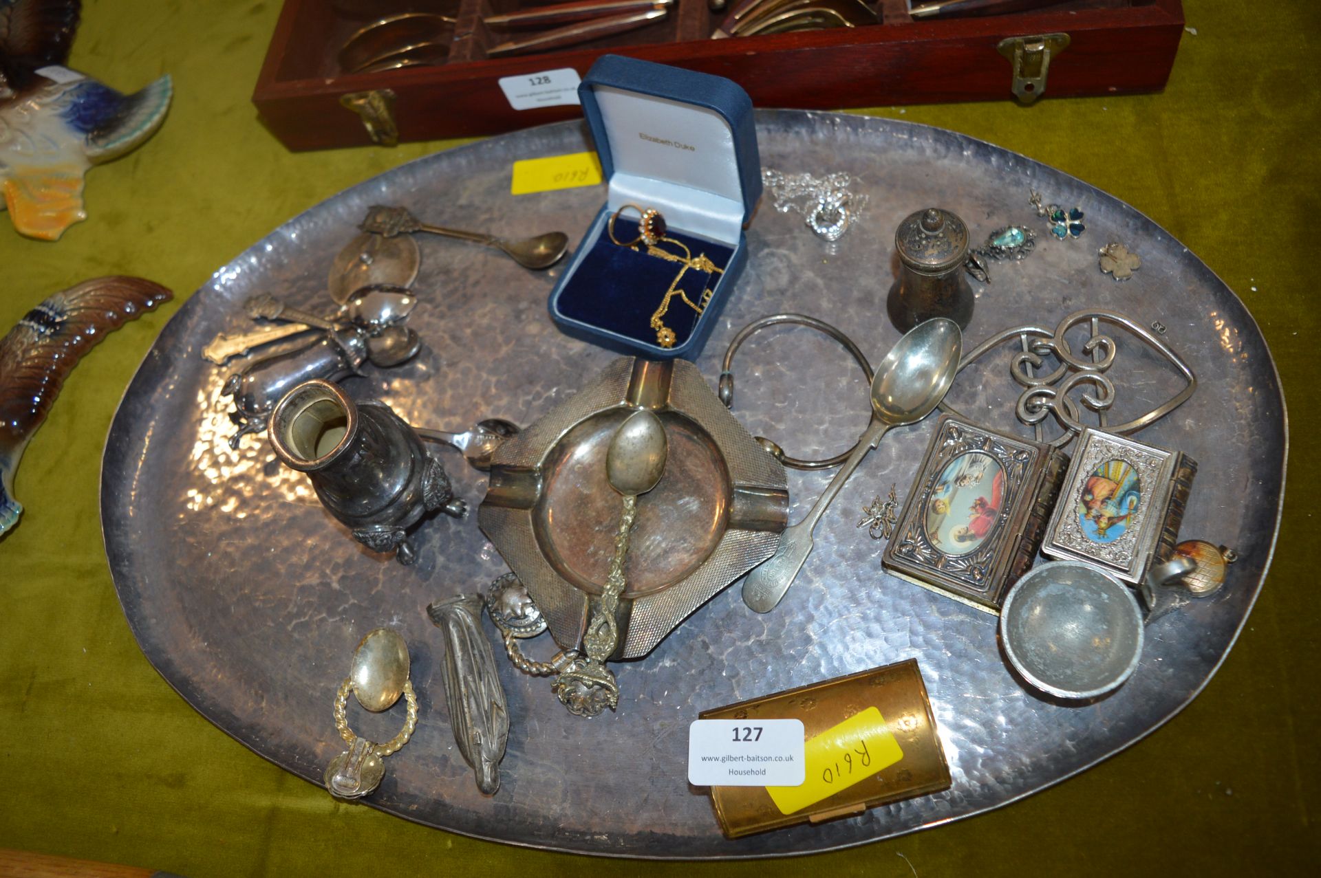 Pewter Tray and Plated Ware etc.