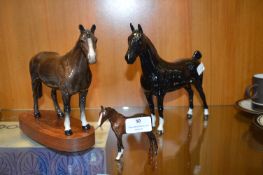Small Beswick Foal and Two Other Horse Figures