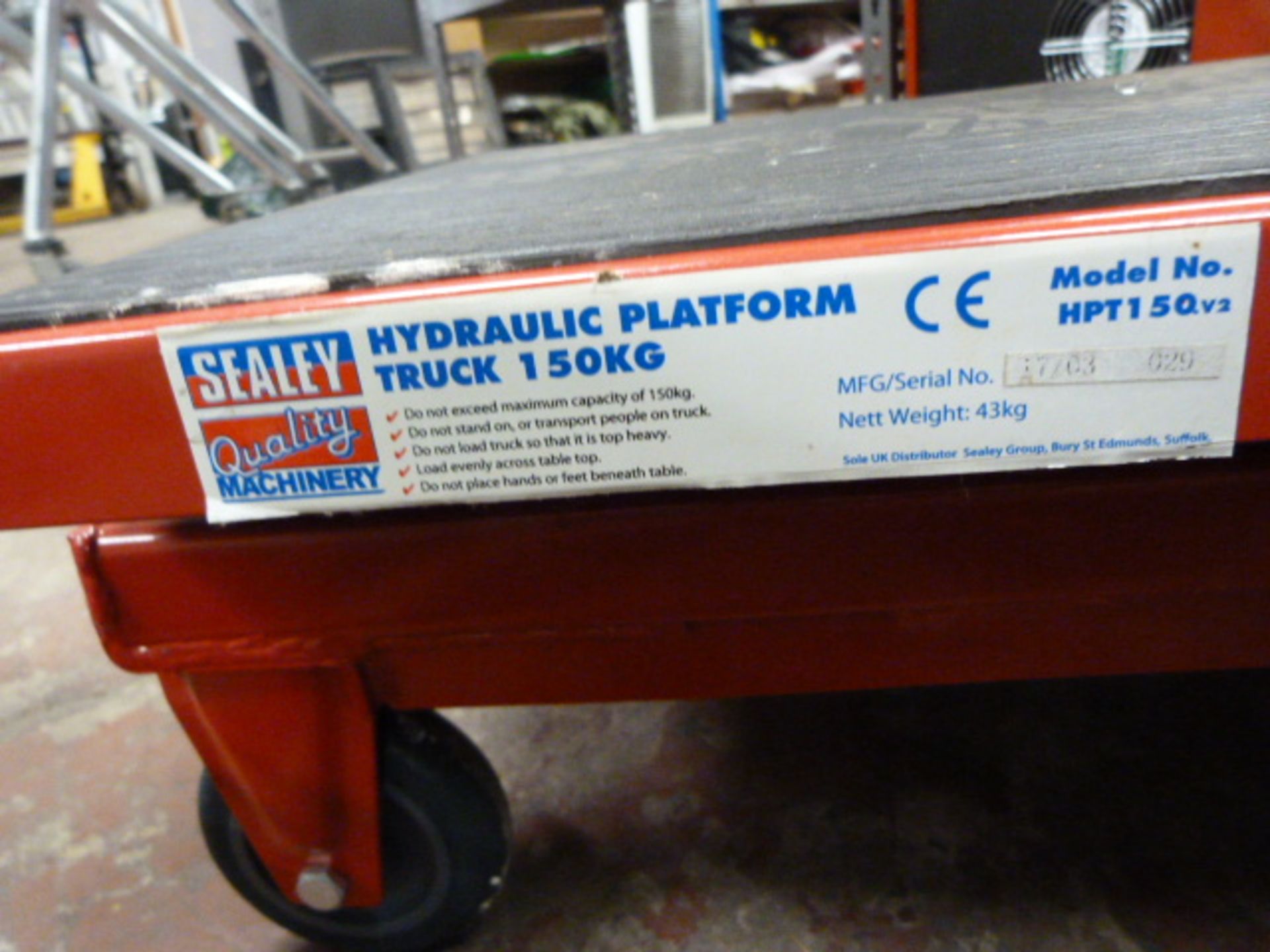 Sealey 150kg Hydraulic Platform Truck - Image 2 of 2