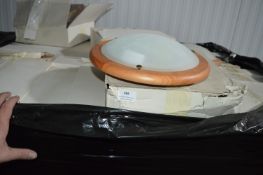 *~100 Circular Ceiling Lamps with Frosted Glass Sh