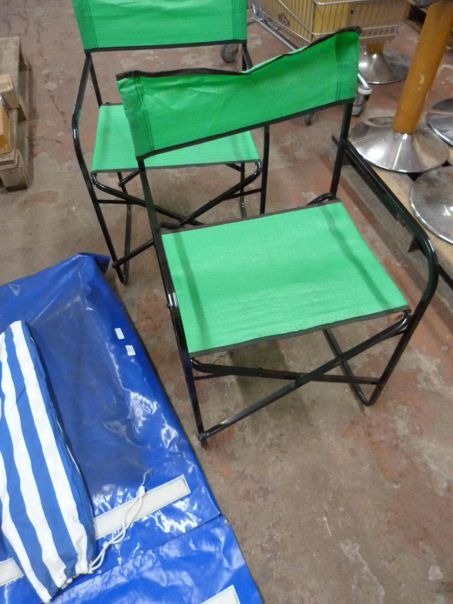 Pair of Folding Garden Chairs with Parasol and Bag