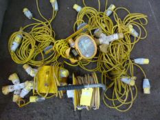 *Large Quantity of 110v Extension Cables, Splitter