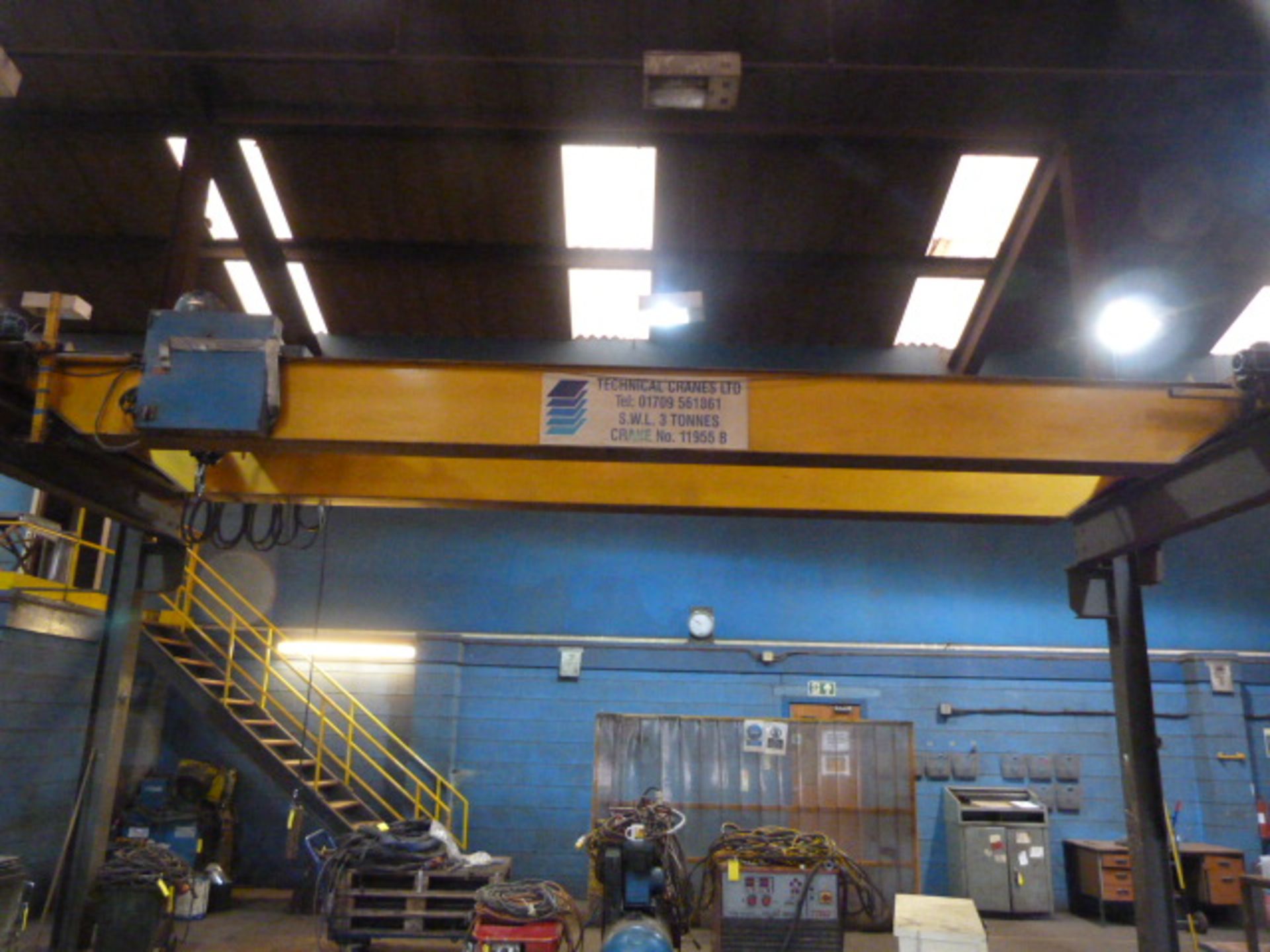 *Technical Crane Ltd 3 Ton Overhead Gantry Crane, Crane No.11955b, ~8m Span and ~21m of Track and Bu