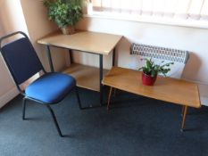 *Lightwood Effect Table, Coffee Table, and a Chair