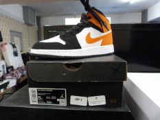 Air Jordans 1 Mid SG (black, white & orange) Size: