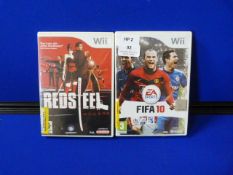Two Nintendo Wii Games; Fifa 10, and Red Steel