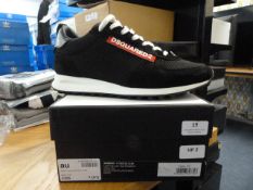 Pair of DSQ2 Logo Mesh Run SNOO Trainers (black) S