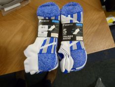 2pks of 5 Pairs of Workout Trainer Socks Size: 9-1