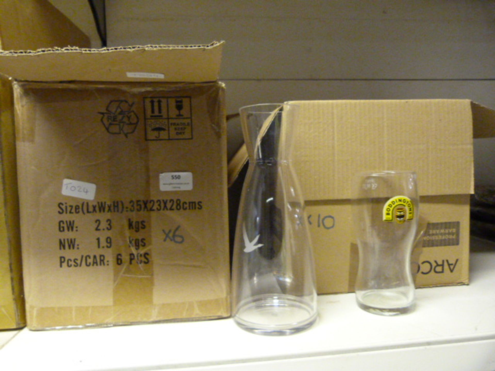 *Four Boxes of Boddingtons and Coke Glasses, and Six Carafes - Image 3 of 3