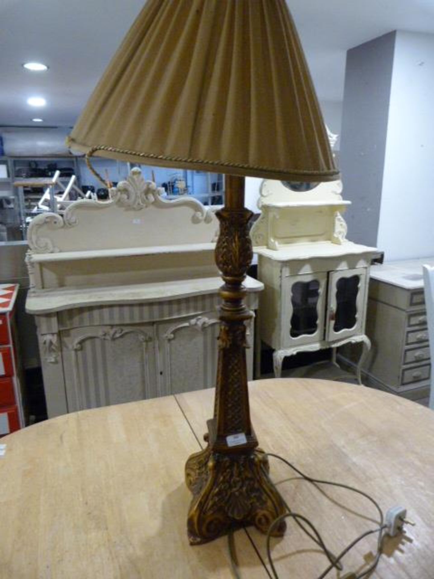 Large Reproduction Table Lamp ~3'5" with Shade