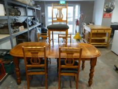 Extending Pine Dining Table with Five Chairs (6ft