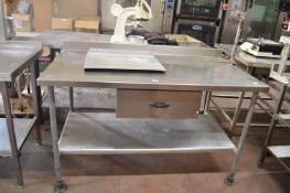 Preparation Table with Shelf, Drawer and Tin Opener 146x76x87cm