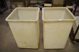 Two Large Plastic Flour Bins