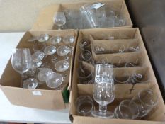 Three Boxes of Assorted Wine, Beer, and Brandy Glasses