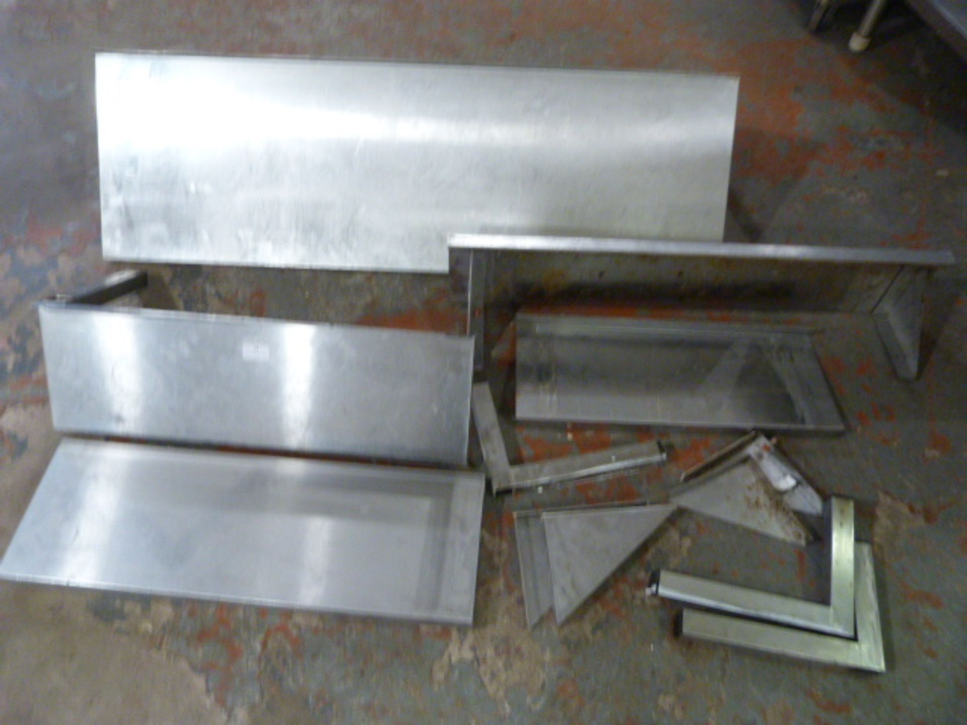Five Small Stainless Steel Shelves