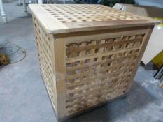 Lattice Work Wooden Box ~46x46x50cm