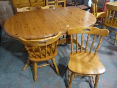 Extending Oval Pine Dining Table