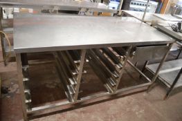 Preparation Table with Tray Rack and Drawer 176x84x87cm