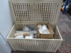 Wooden Lattice Work Box with Quantity of Disposabl