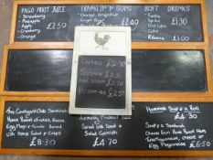 Four Menu Blackboards