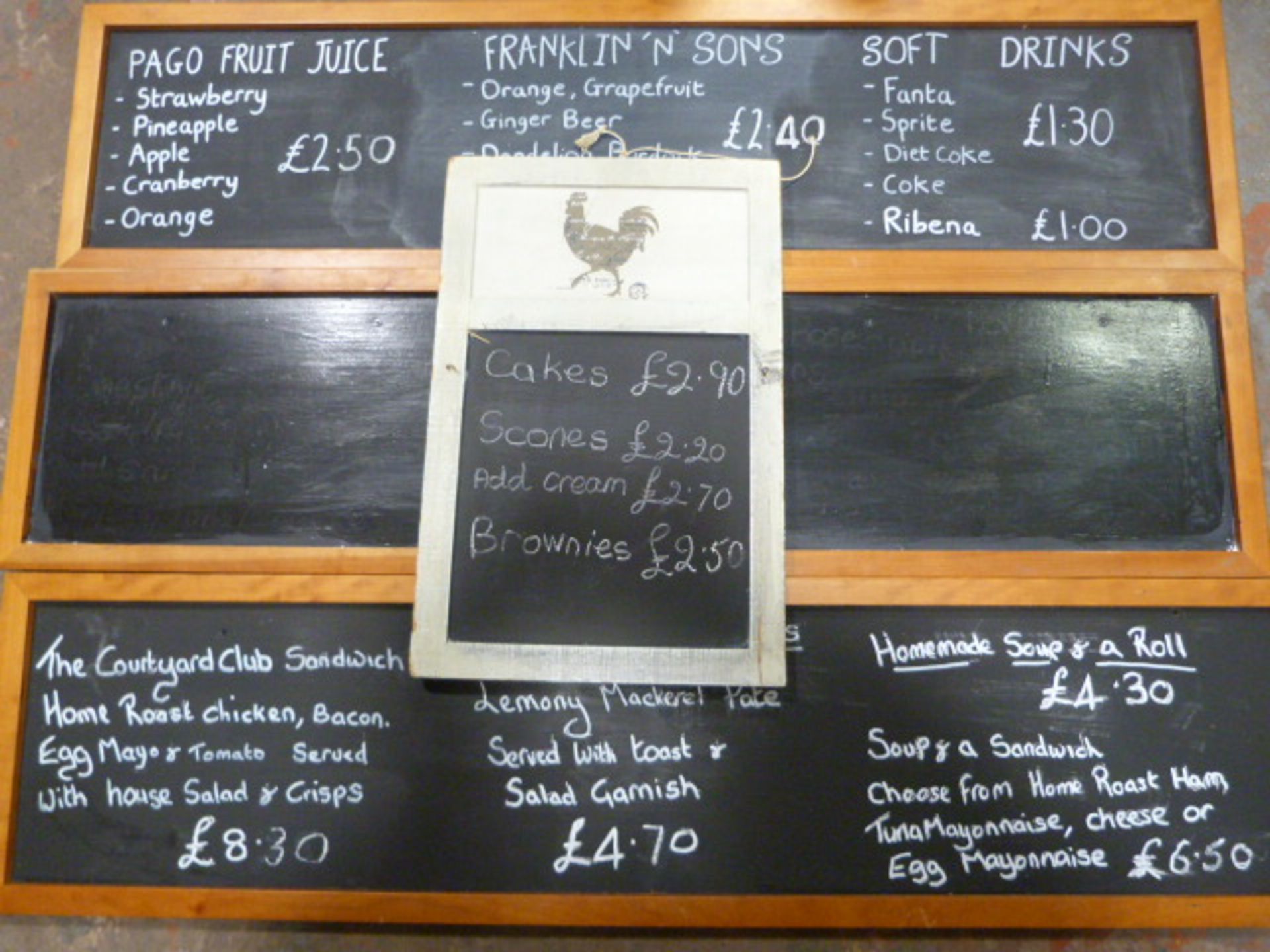 Four Menu Blackboards