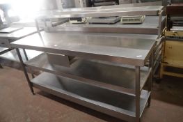 Preparation Table with Shelves and a Drawer 180x65x89cm