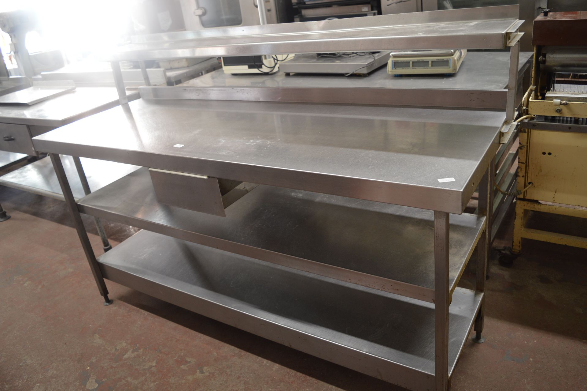 Preparation Table with Shelves and a Drawer 180x65x89cm