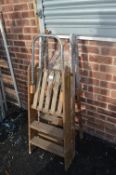 Two Wooden Folding Step Ladders