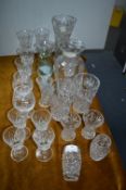 Lead Crystal Glassware; Vases, Wine Glasses, etc.