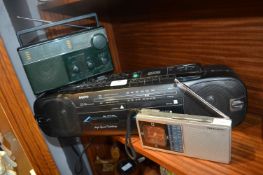 Sanyo Ghetto Blaster and Two Vintage Radios