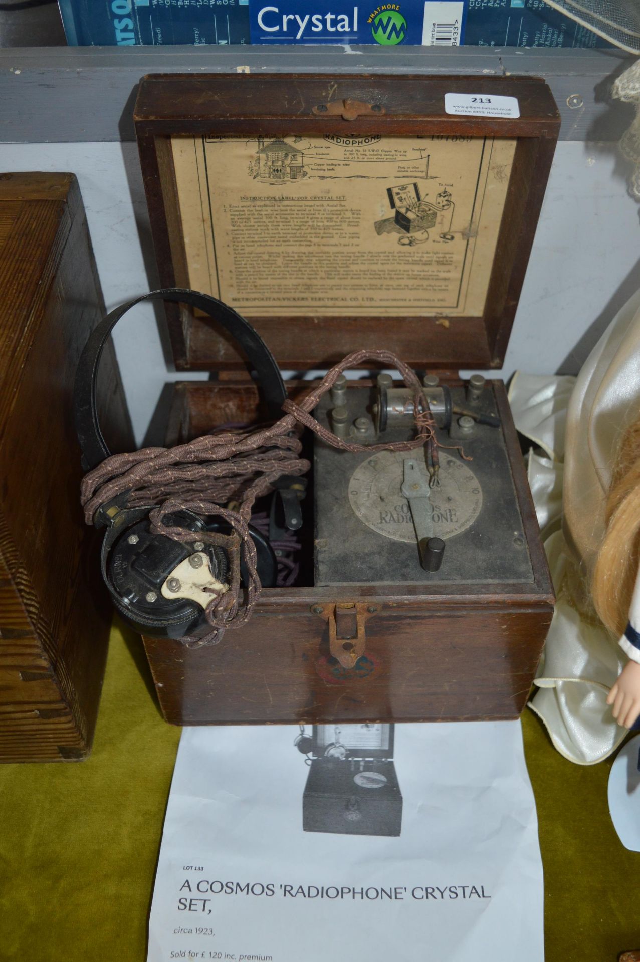 Vintage Crystal Radio Set