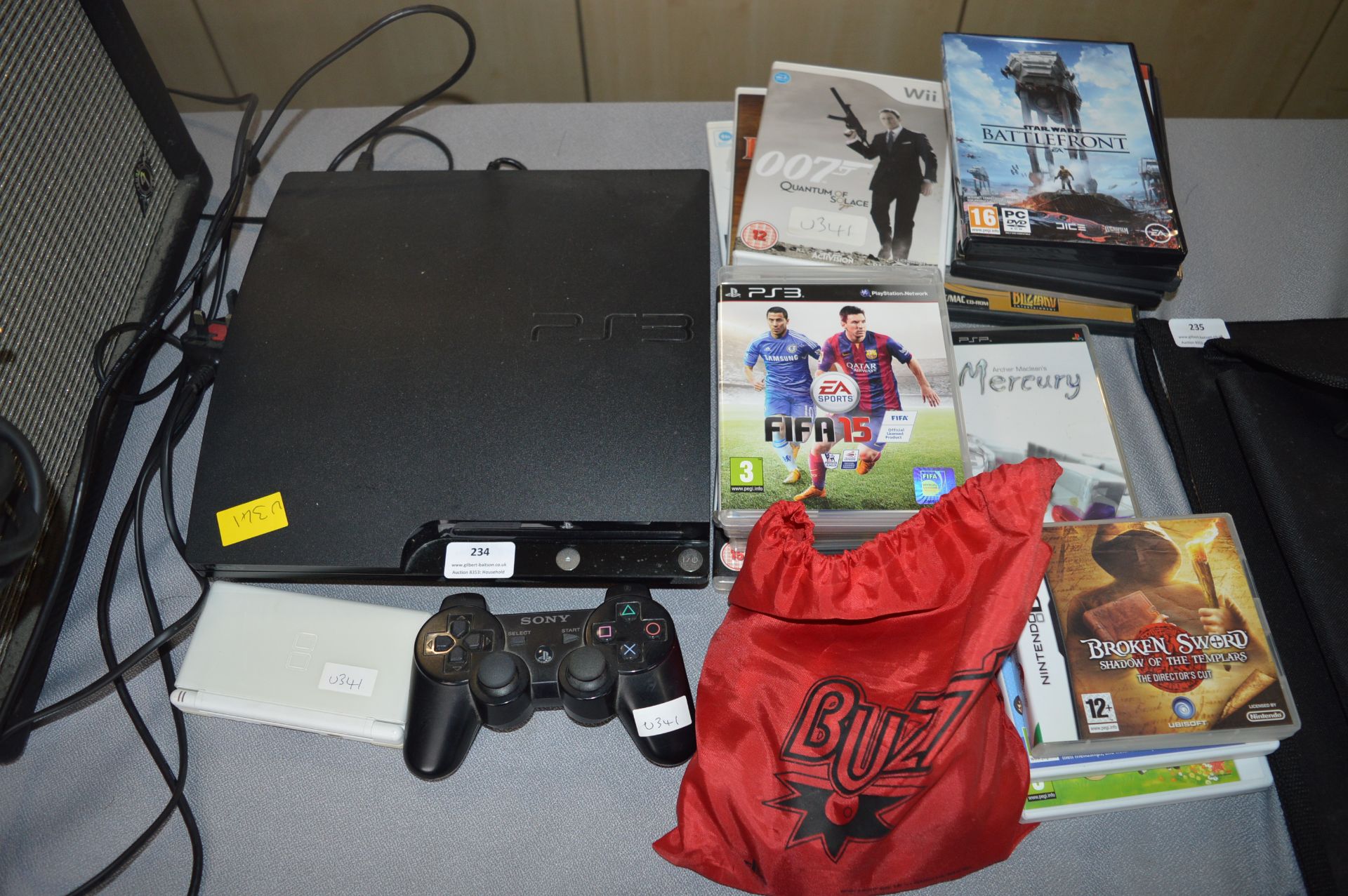 PlayStation 3, Nintendo DS Lite, and Assorted Game