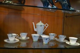 Foley China Art Deco Part Tea Set 14pcs (damage to