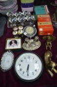 Stainless Steel Serving Dishes, Clock, Brass Anima