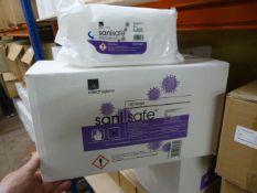 *Box Containing 10 Packs of 100 Sheets Sanisafe Antibacterial Wet Wipes