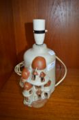 1970's Shelf Pottery Cottage Lamp Base