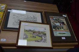 Three Framed Prints of Beverley Races Signed Roger Davis
