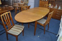 Oval Teak Extending Dining Table by S Form with Fo