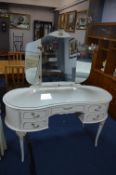 Kidney Shaped Dressing Table with Triple Mirror, C