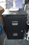 Bisley Black Metal Two Drawer Filing Cabinet