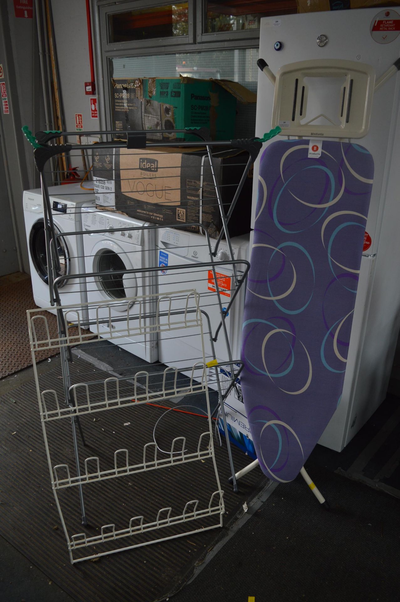 Brabantia Ironing Board, Shoe Rack, and a Clothes