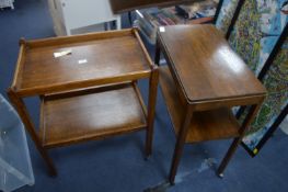 Two 1930's Oak Tea Trolleys