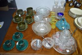 Retro Glassware, Hornsea Pottery Coffee Cups, etc.