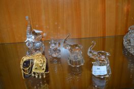 Glass and Wood Elephant Ornaments