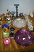 Decorative Glassware; Fruit Bowls, Pen Holders, et